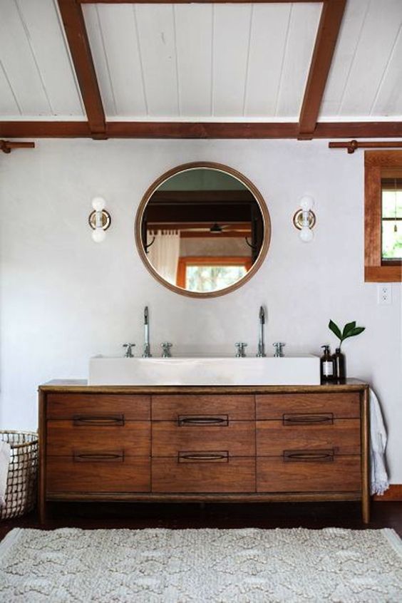 Pinterest I really really like this dresser-turned-vanity...and that super long two-person sink.