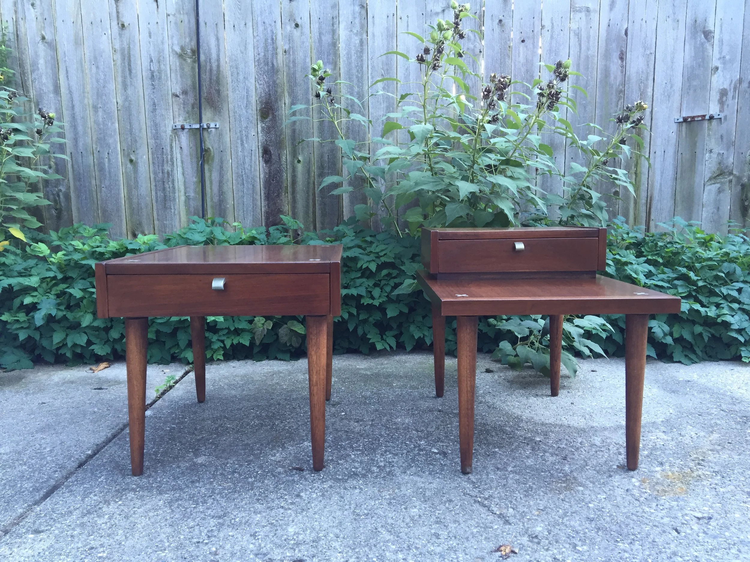 SOLD - American of Martinsville Mid Century Modern End Tables - Refinished