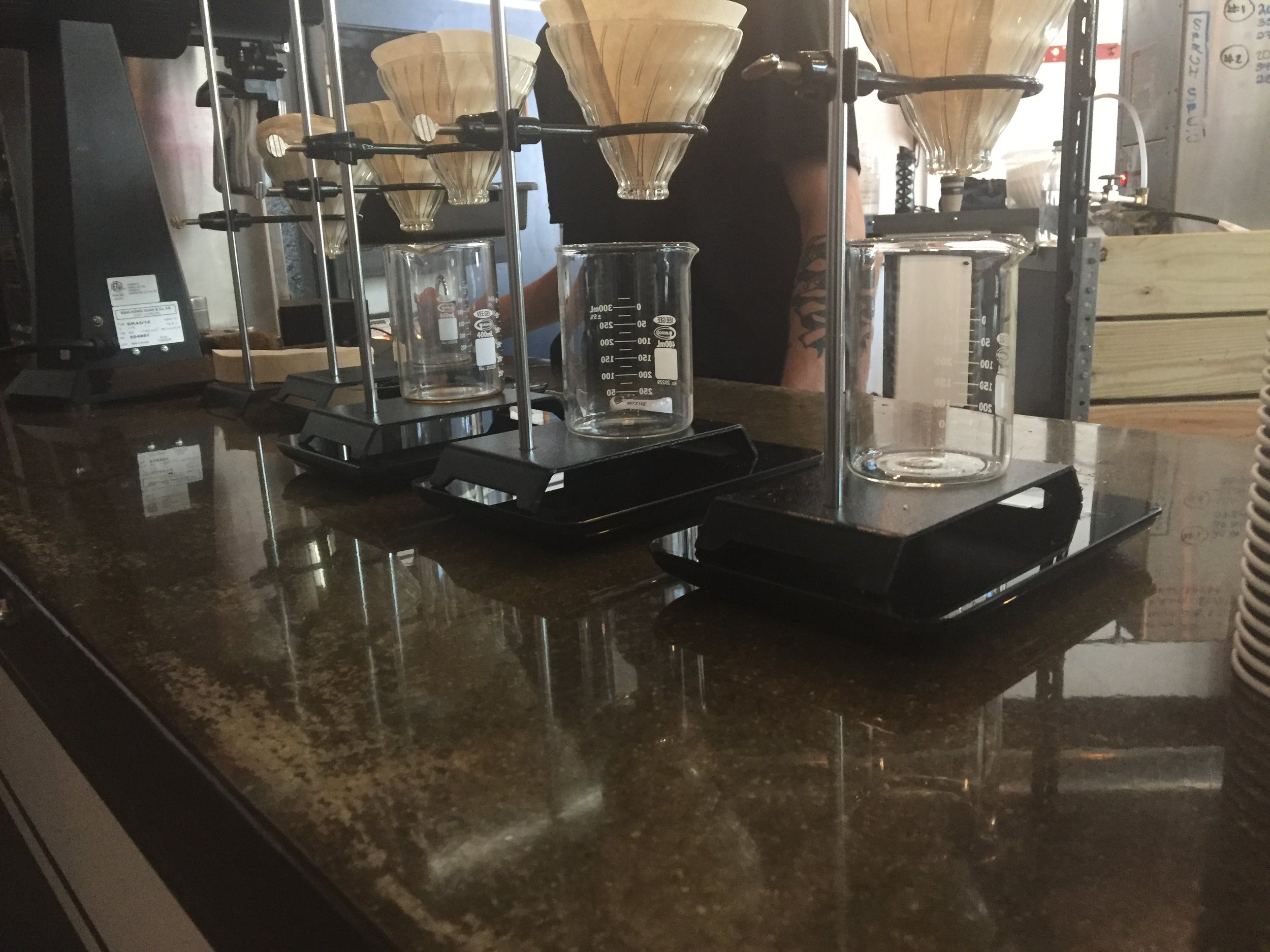 Here is a pretty sweet coffee making set up! Totally takes me back to chemistry class, just need a Bunsen burner!