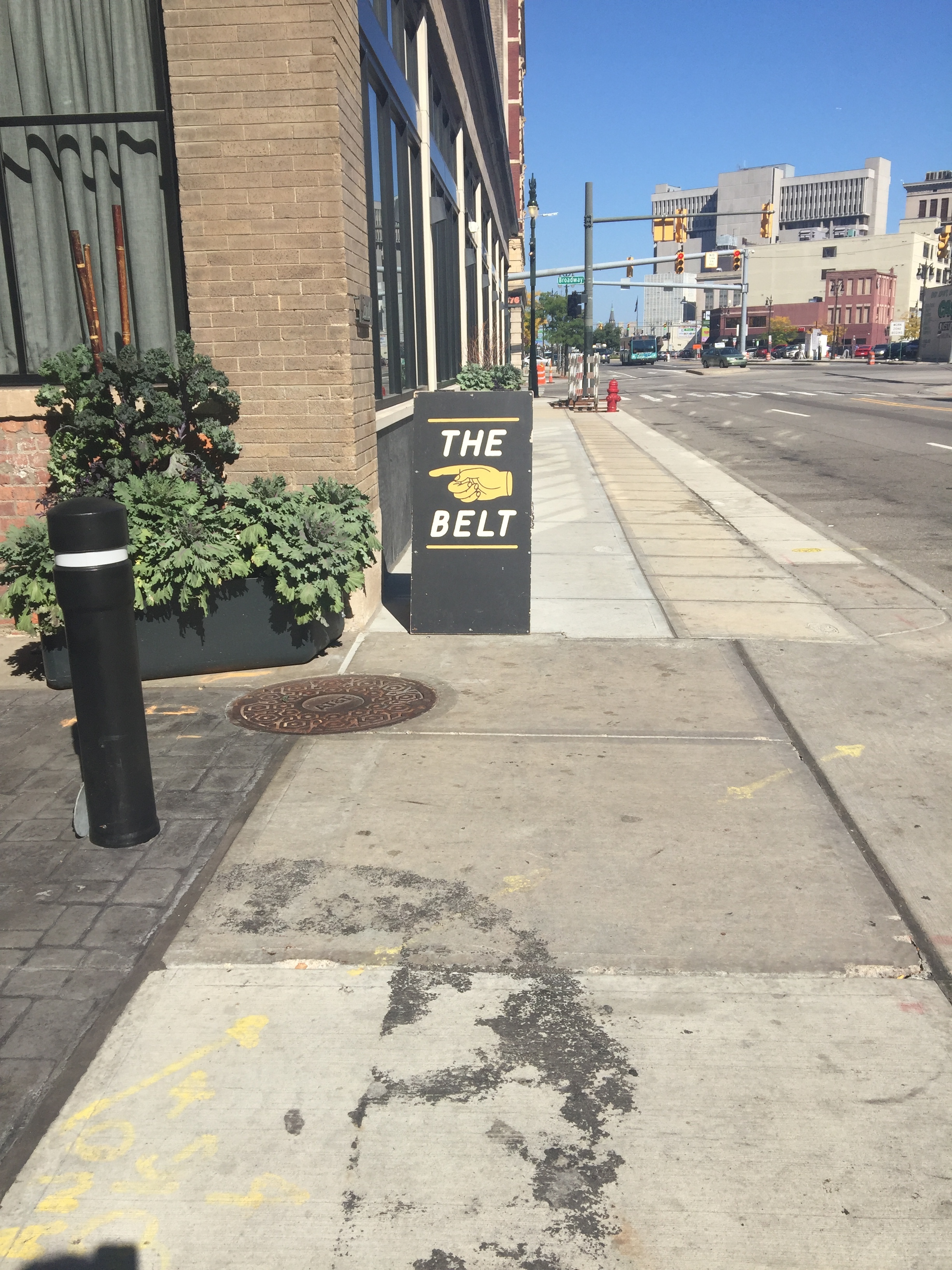This is entrance to a VERY cool little alley that I had heard about and wanted to find. This is The Belt , "The BELT is a culturally redefined alley in the heart of downtown Detroit. Named for its physical orientation in a former downtown garment district, The BELT is located between Broadway and Library Street and links Gratiot and Grand River." (this info is from TheBelt.org )