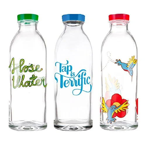 LOVE these bottles! How cute are they?! I want them. Glass bottles by Faucet Face