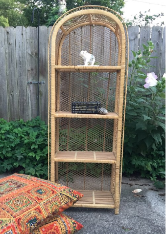 SOLD - Vintage Wicker Shelf