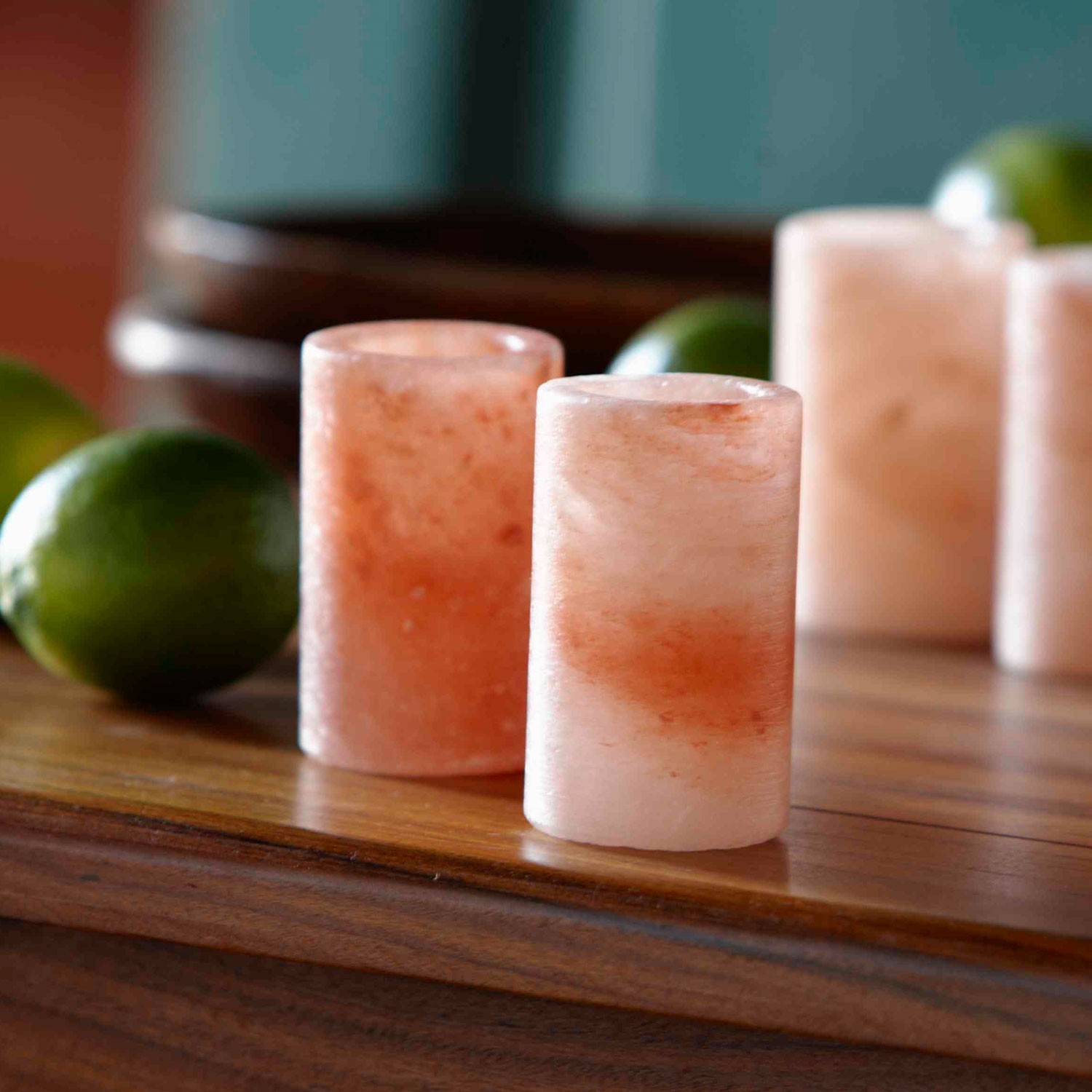 Salt Crystal Drink Glass Set -$50 - Carved out of pink Himalayan salt