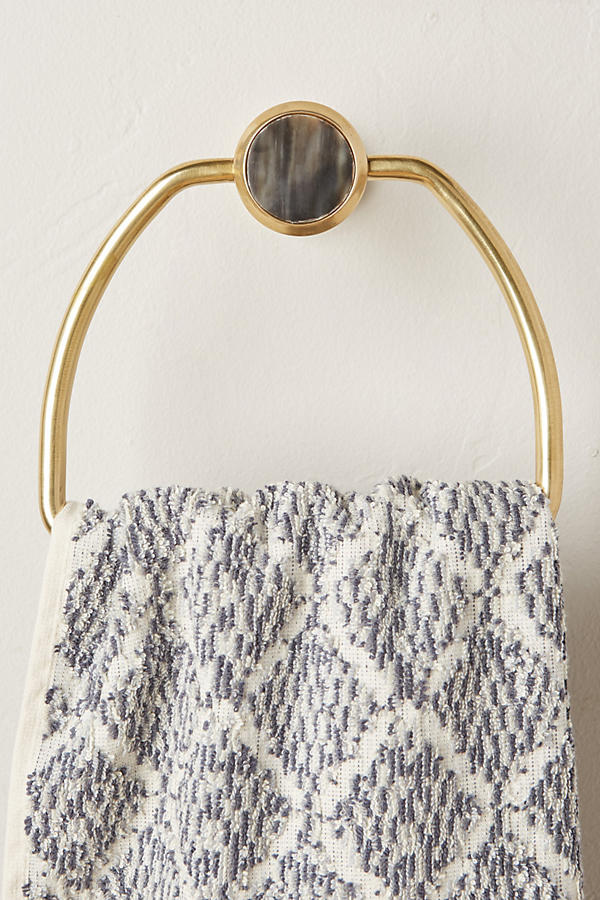 ALVEAR TOWEL RING from Anthropologie - no longer available - brass and natural horn (okay, don't judge me on the "horn" part :( I don't even want to know. I'd guess cow :( :( :(