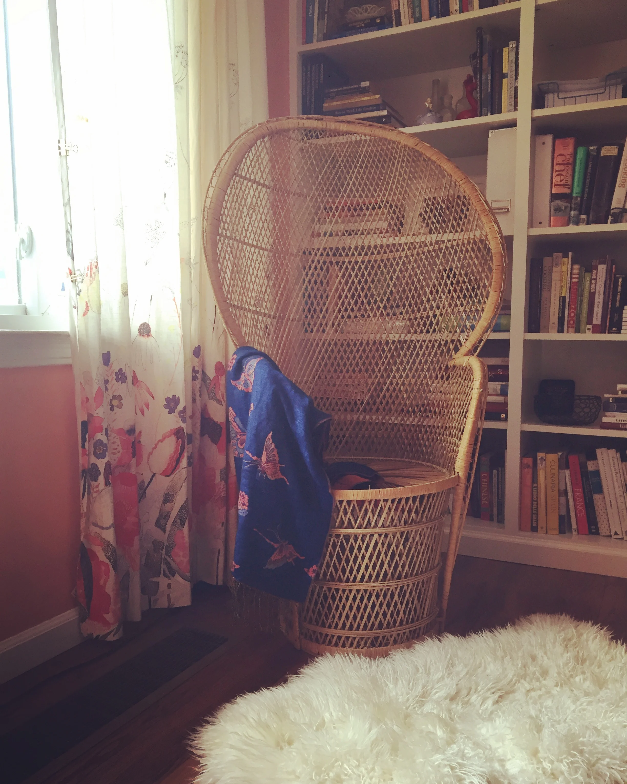 SOLD - Vintage Wicker Peacock Chair