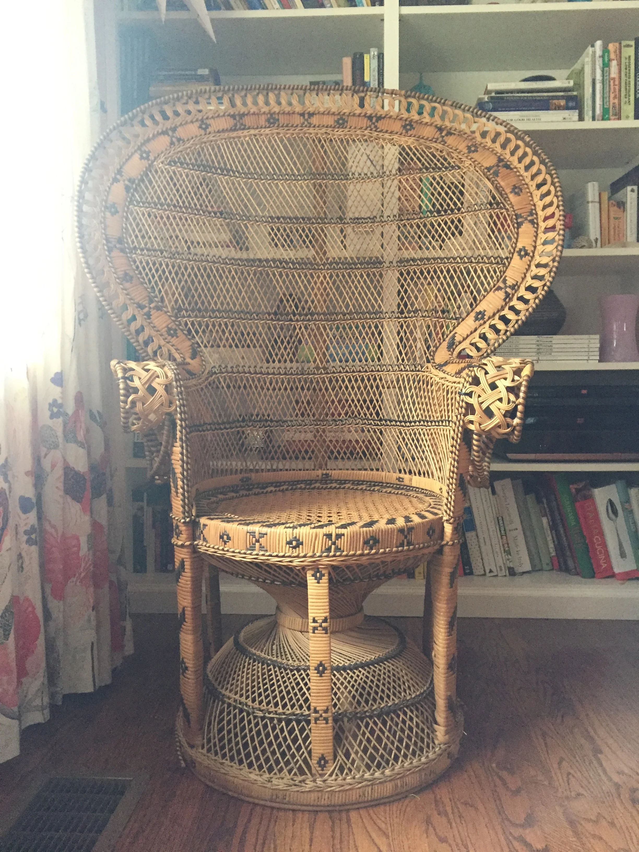 SOLD - Vintage Wicker Peacock Chair