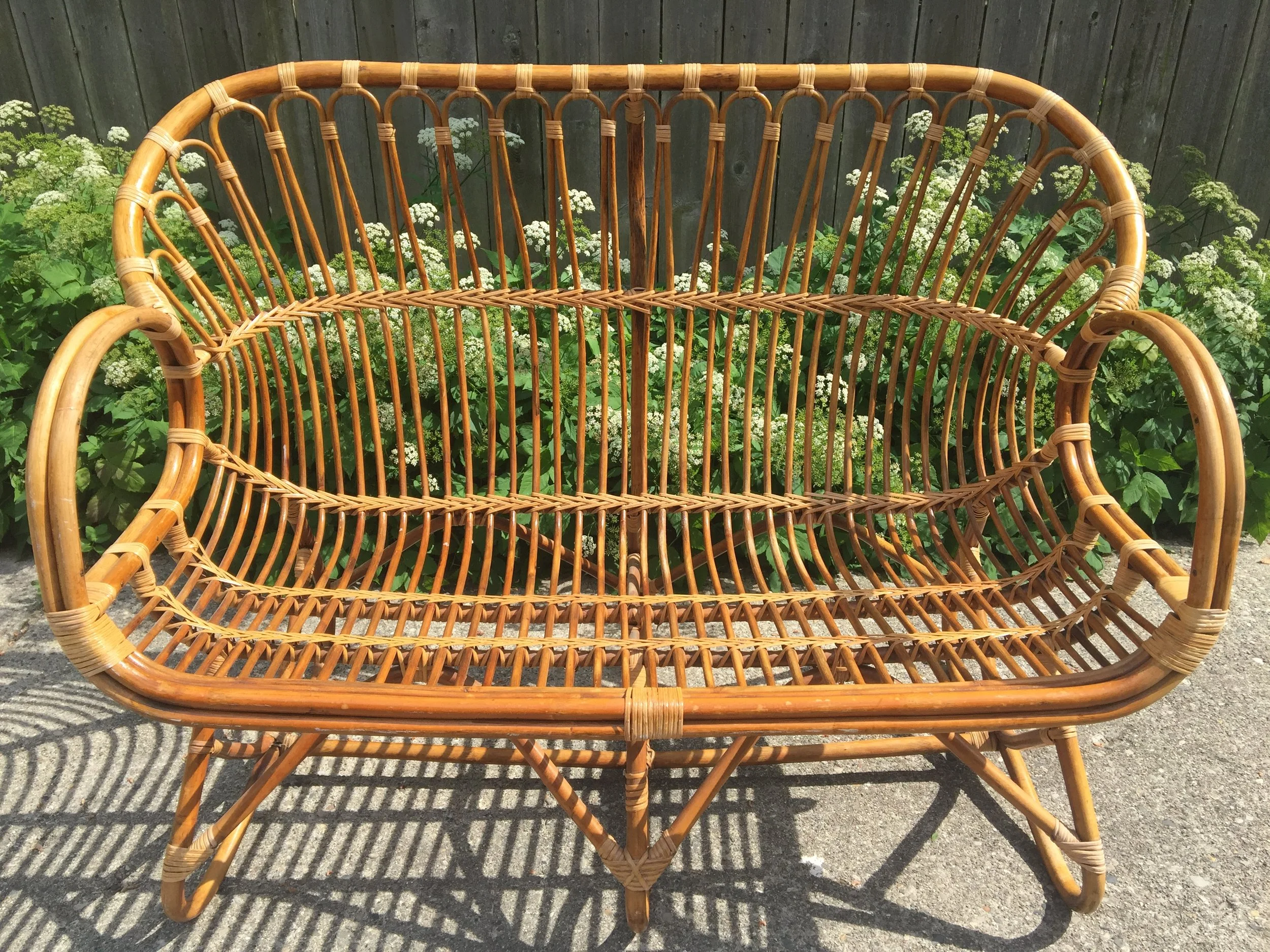 SOLD - Vintage Franco Albini Rattan Settee #2