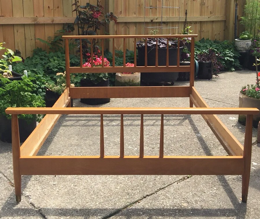 SOLD - Vintage Mid Century Modern Full-Size Bed, New Today’s Living by Drexel designed by Milo Baughman