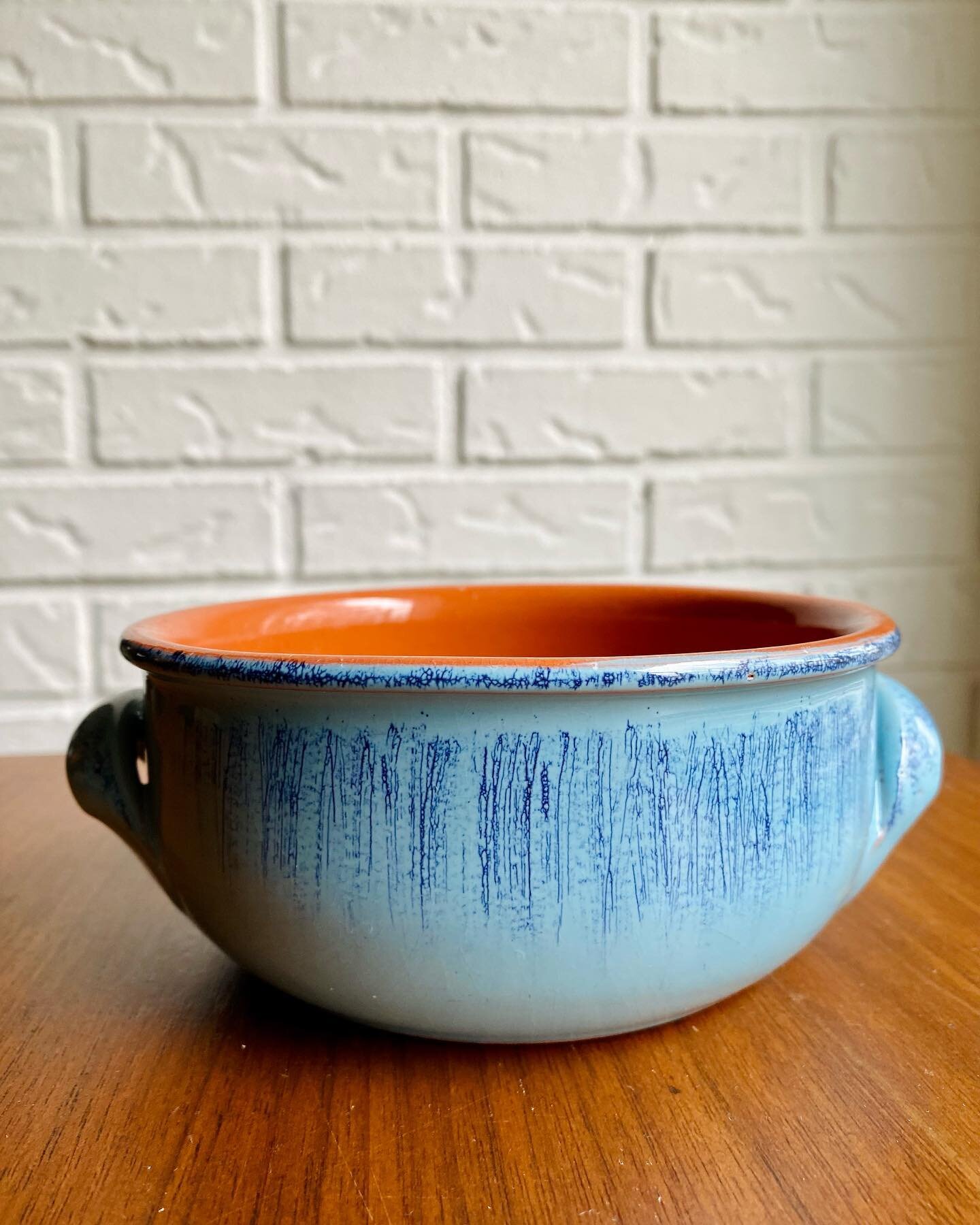 💙FOR SALE:🧡
I had originally had two of these gorgeous clay bowls, and I sold one a year or two ago. I kept one for myself because I love this blue so much. But now I&rsquo;m turning into a hoarder of beautiful, blue pottery, so I am wondering if m