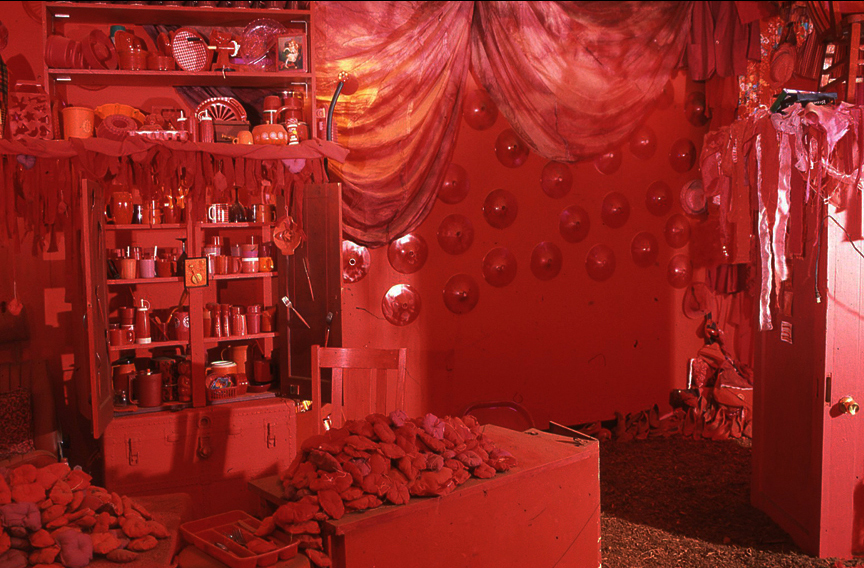 The kitchen area.