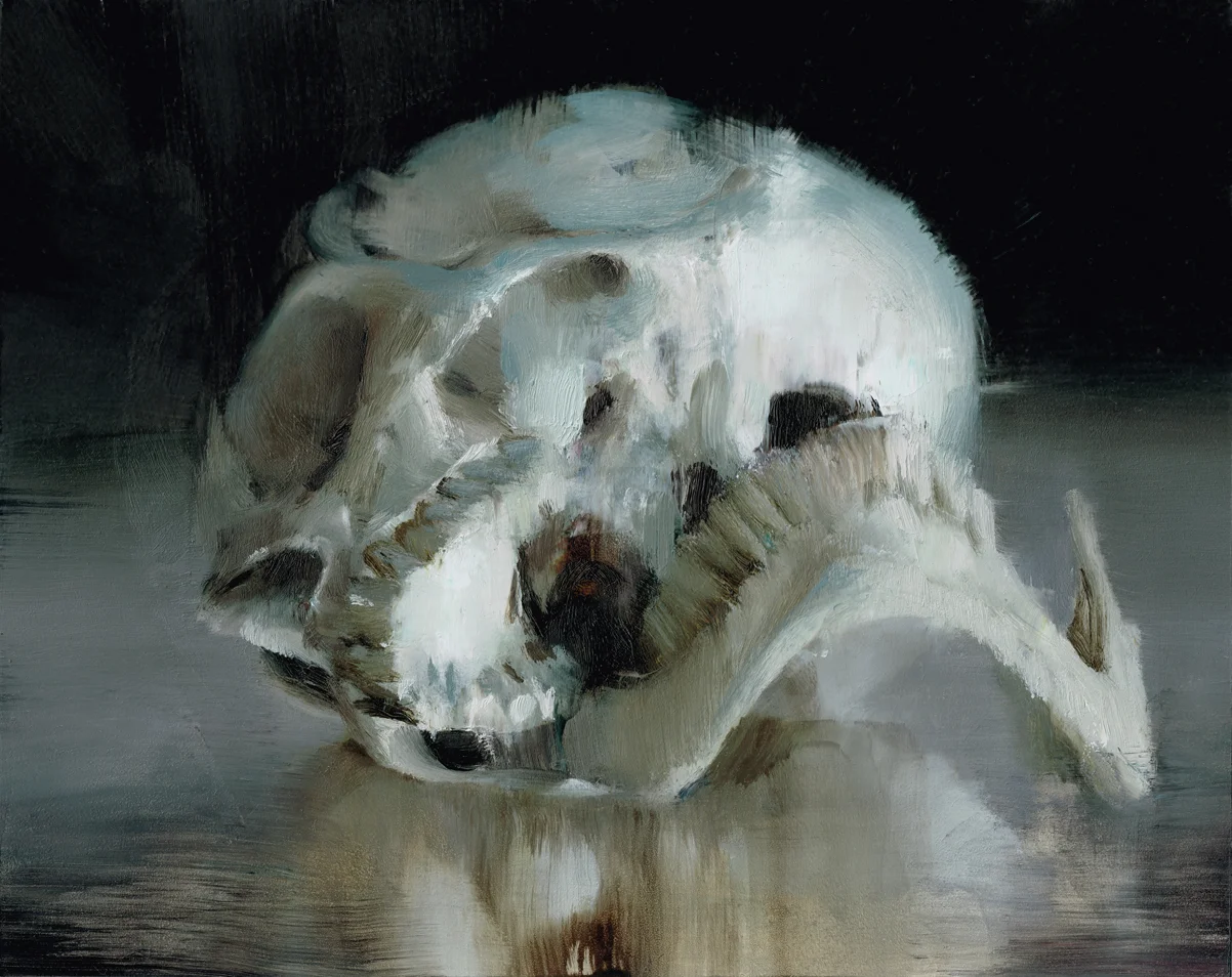  Skull Abstracted, 8" X 10", oil on panel 