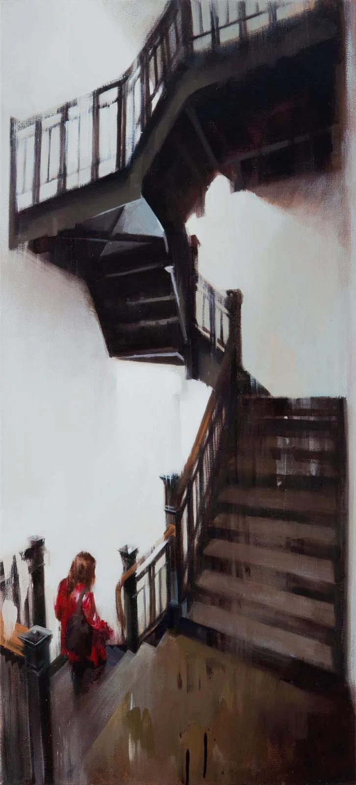  Descending a staircase, 48" X 22", oil on canvas 