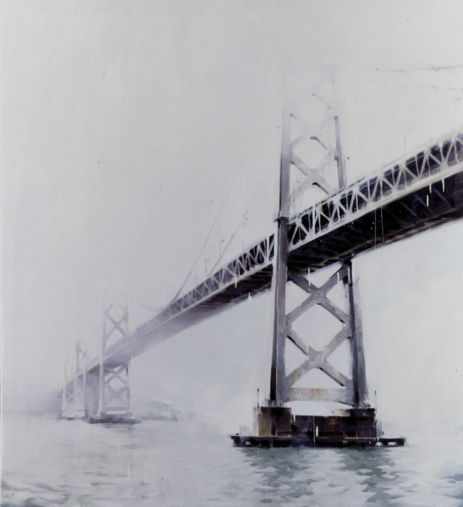  Bay Bridge with Fog, 60" X 52", oil on canvas 