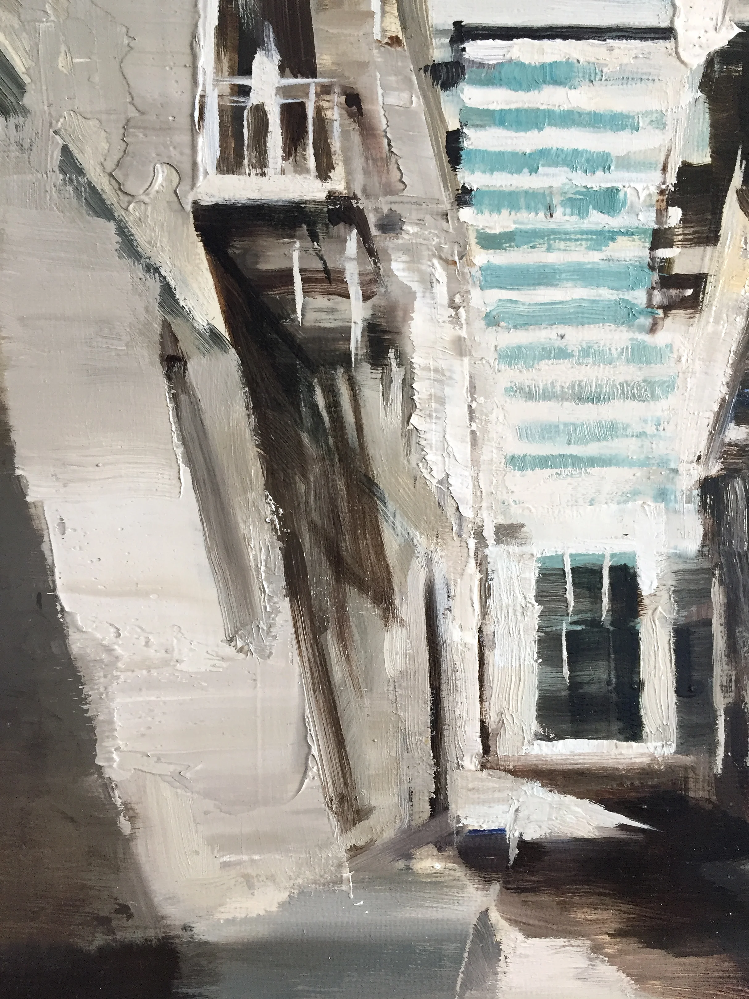  Alleyway 16 X 12 inches oil on panel Framed 