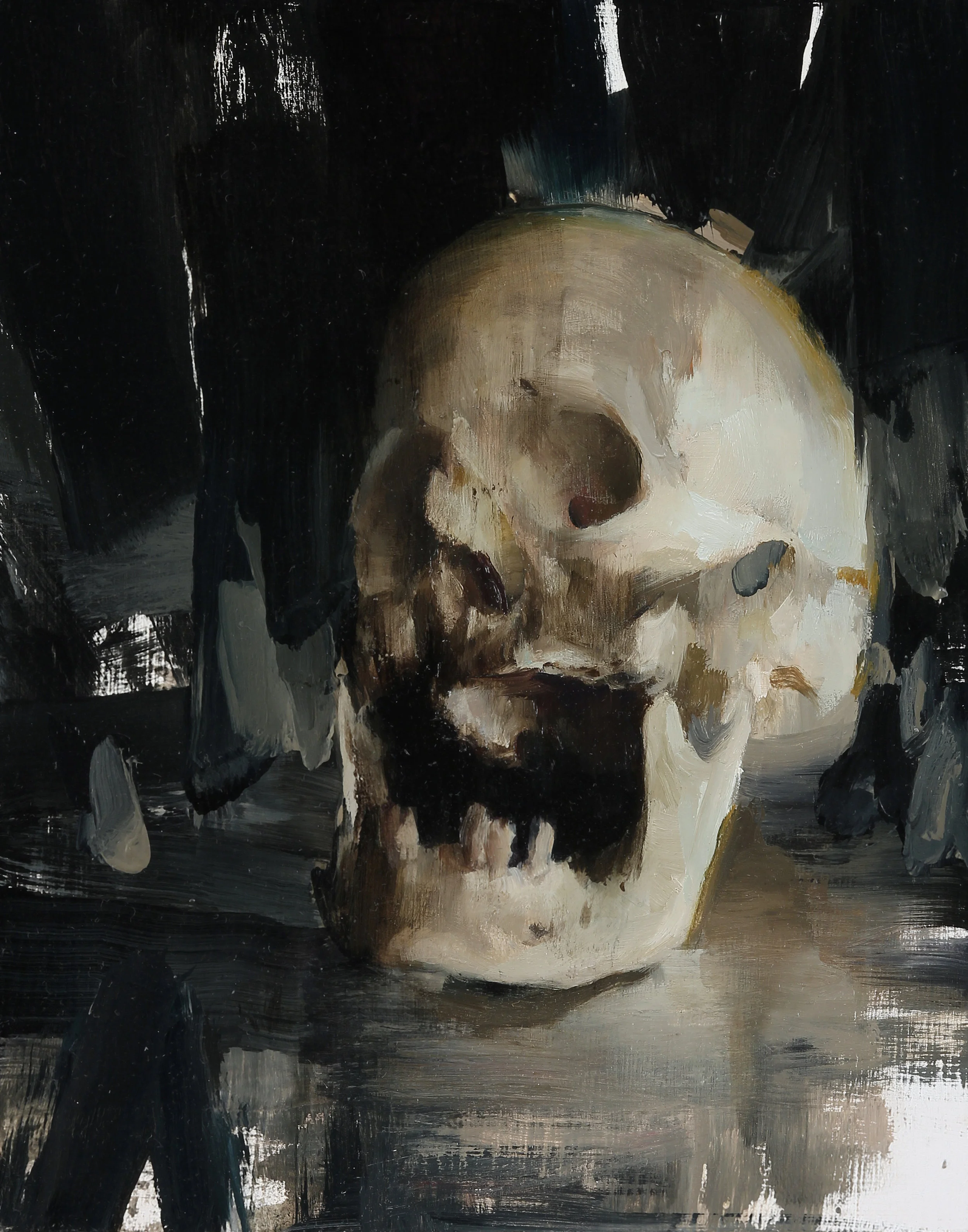 Memento Mori Skull, 10 X 8 inches, oil on panel