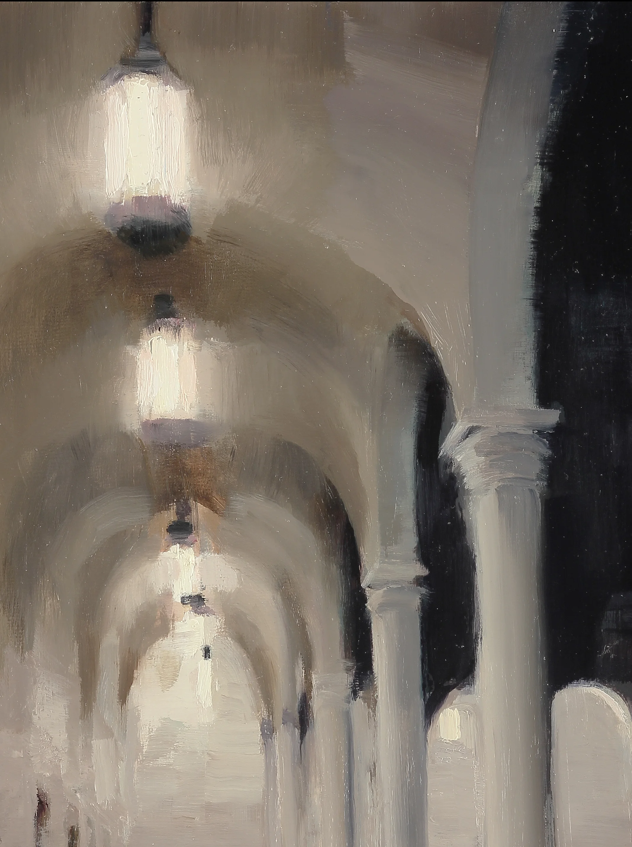Court of Boston Library (detail), 16 X 12 inches, oil on panel