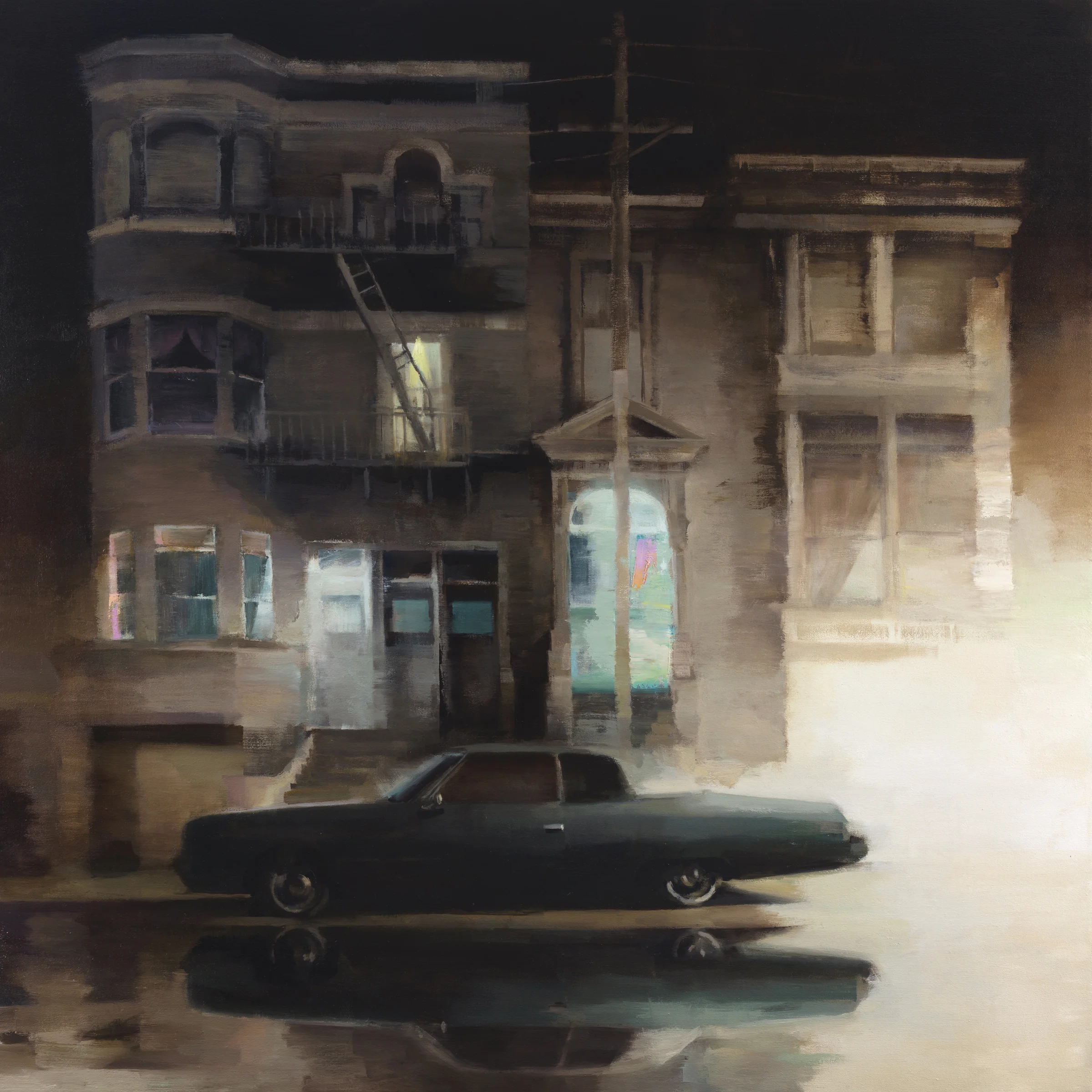  Mission at Midnight, 48" X 48", oil on canvas 