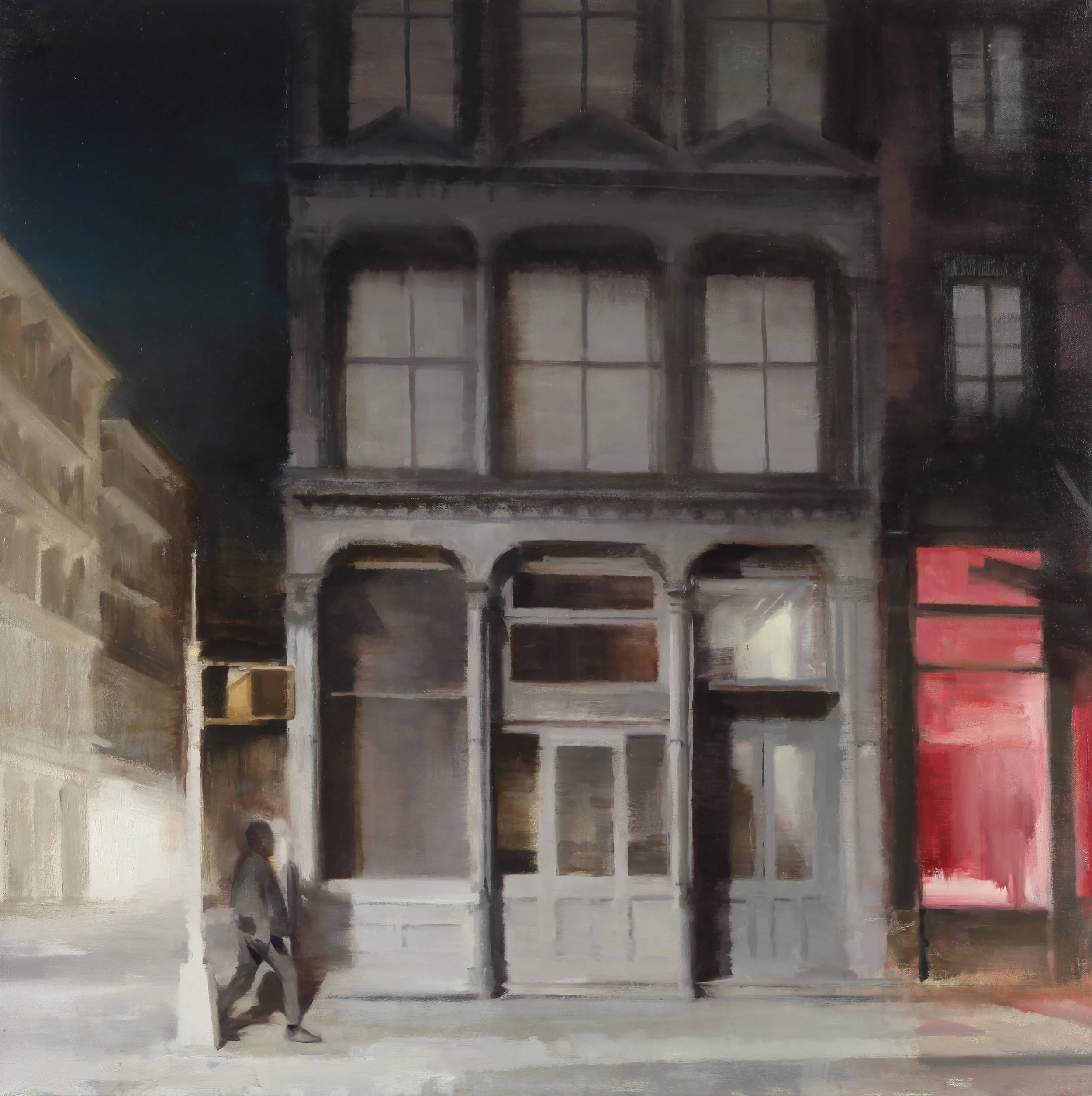  Man on a Street Corner, 36” X 36”, oil on canvas 