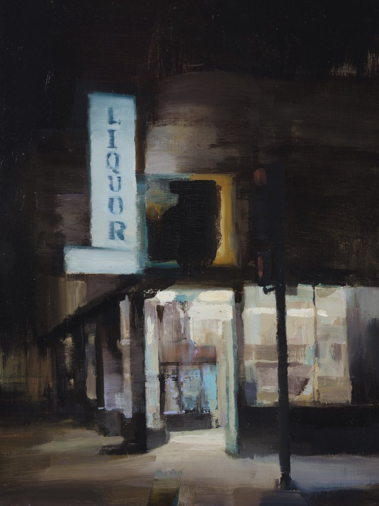  Liquor, 12” X 16”, oil on panel 