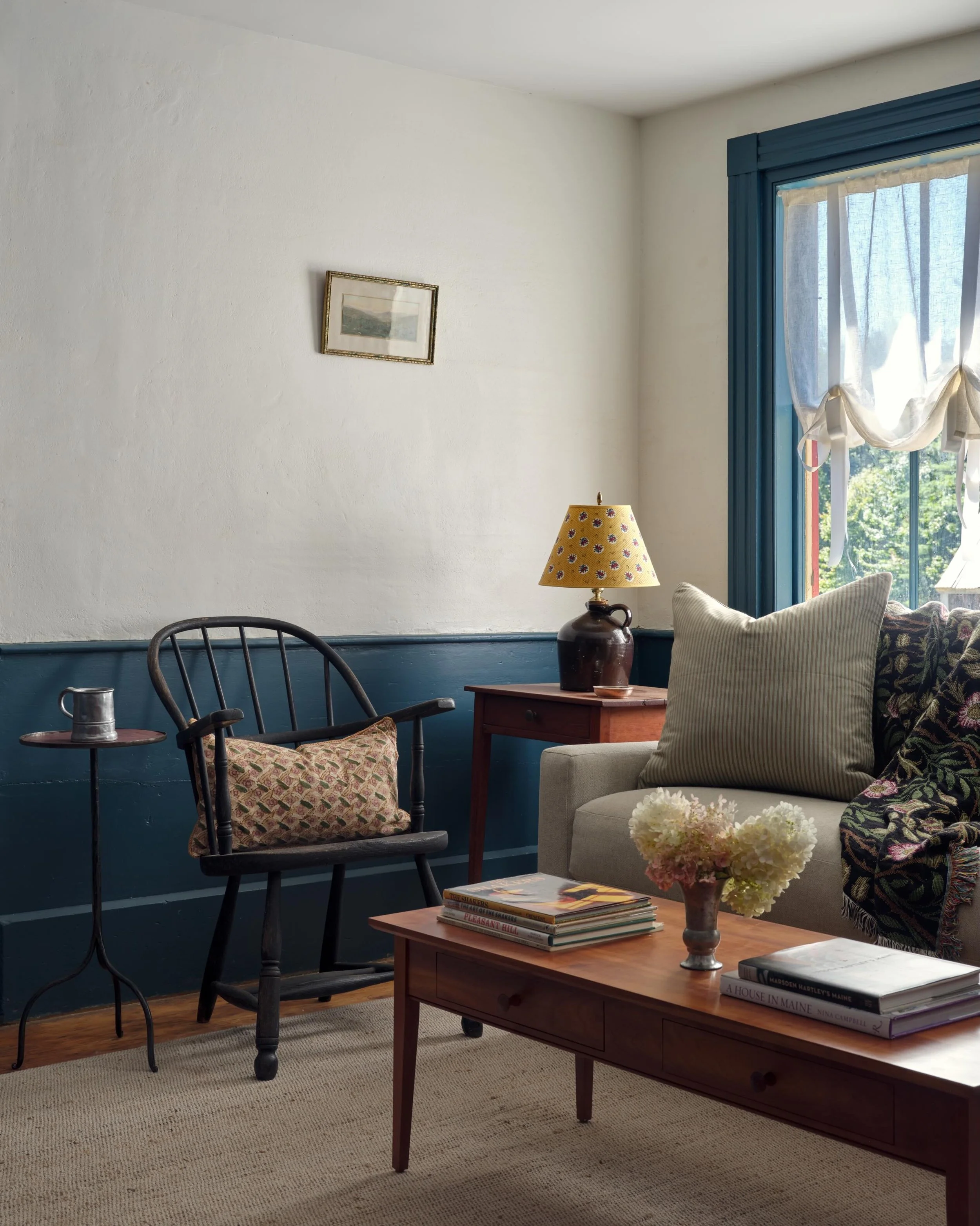 The living room at Kimball-Chandler is what would have traditionally been called the &ldquo;hall&rdquo;&mdash;part kitchen, part living space, part work room. It was the heart of daily life, simple and austere, with those wide pine floors nearly two 