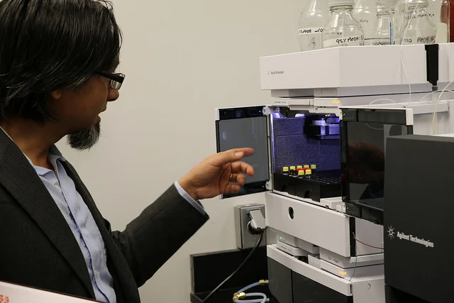 Co-PD Dr. Amir Sapkota in the Exposome Small Molecule Core Facility