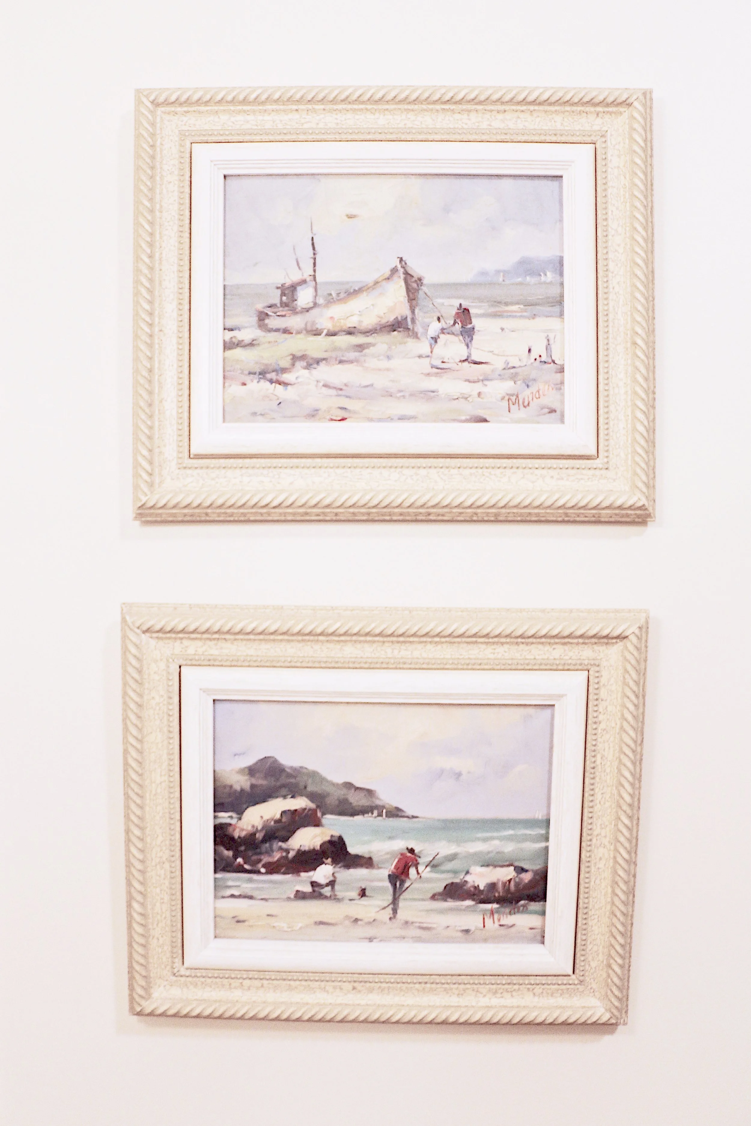 Art hanging in a bathroom