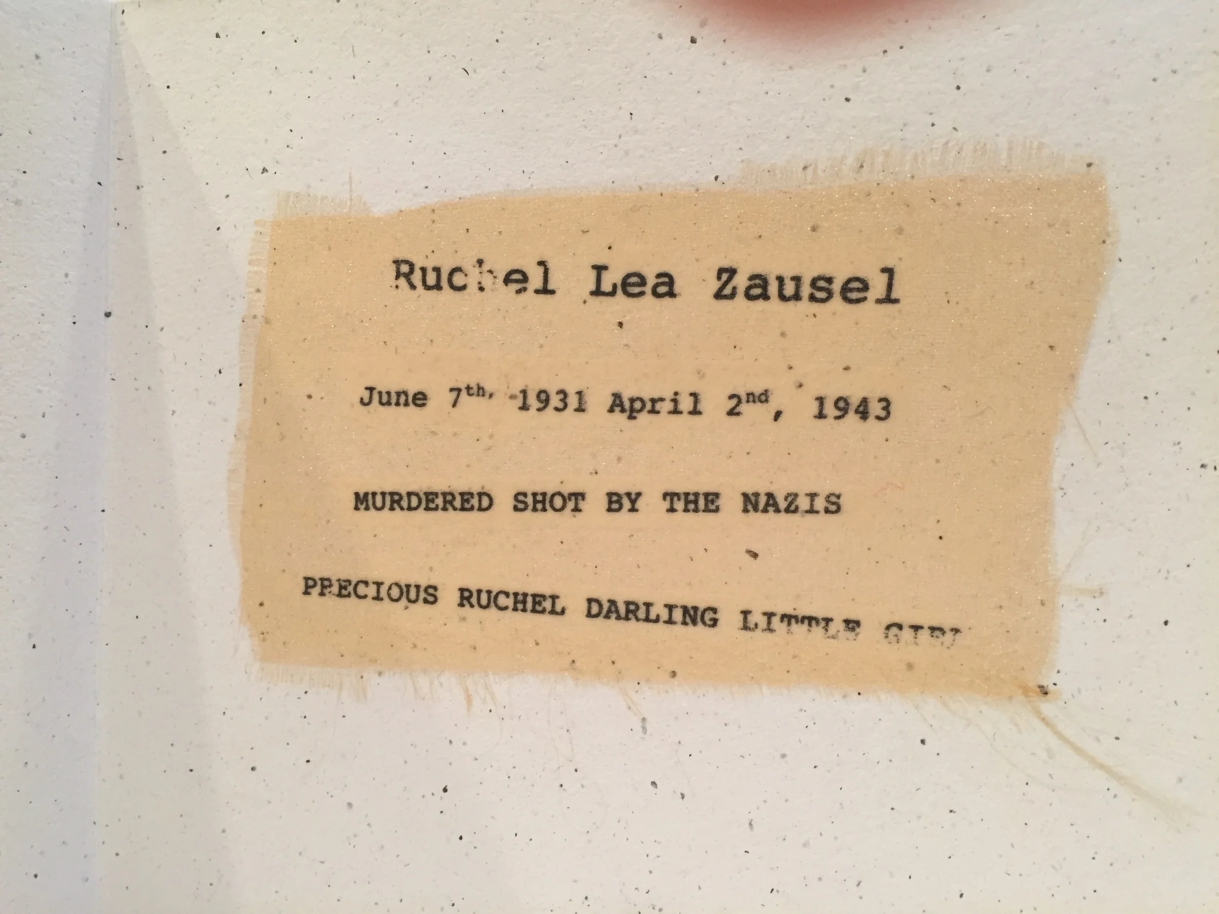 Ruchel Lea Zausel  Inside of Memorial Handmade Book.JPG