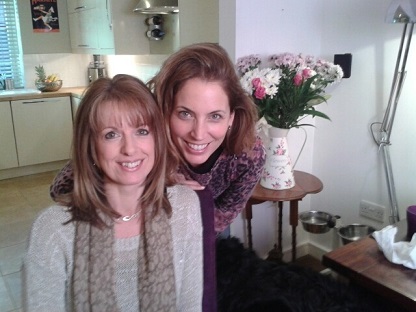 Cathryn and Jasmine on filming day.