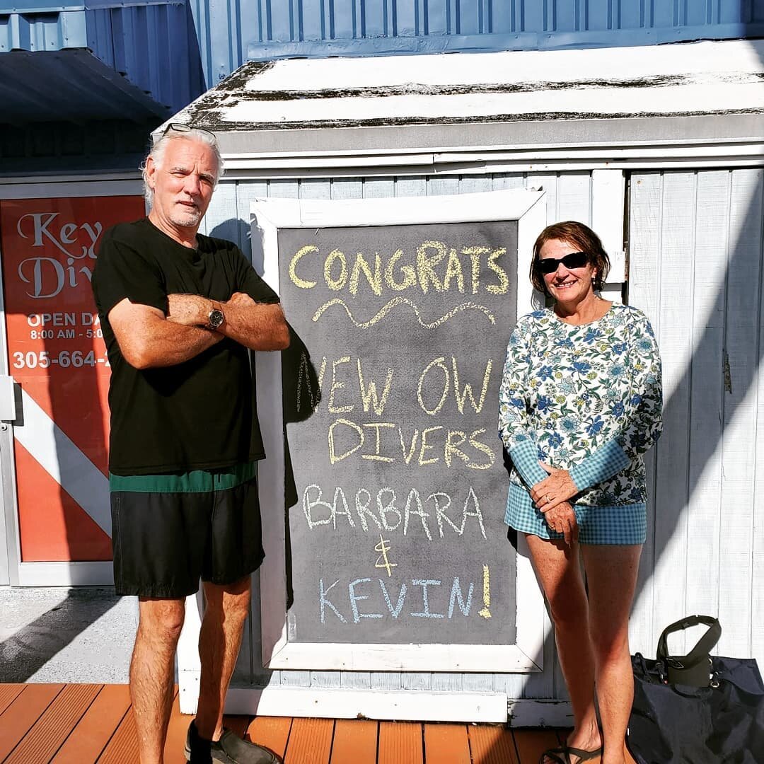 Today the SCUBA world welcomed 2 new Open Water Divers. Congrats, Barbara and Kevin!