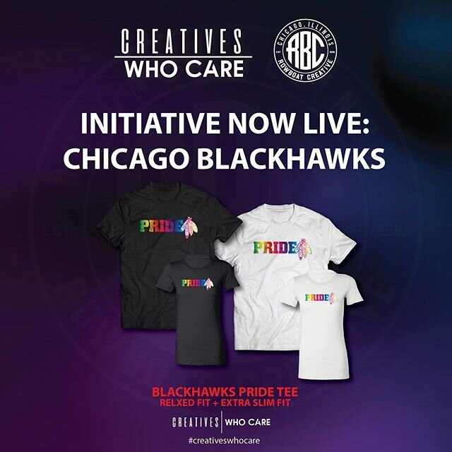 MESSAGE FROM @nhlblackhawks :
&bull;
The Chicago Blackhawks' One Goal is more than hockey. It's also to come together as One Community, supporting each other. The Blackhawks have once again teamed up with Rowboat Creative on their Creatives Who Care 