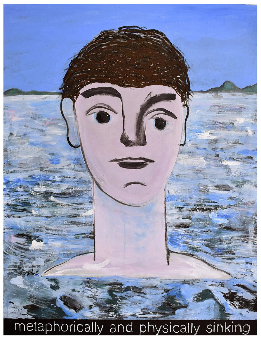 ‘Metaphorically and Physically Sinking’ 2018, Acrylic on Canvas, 90x70cm