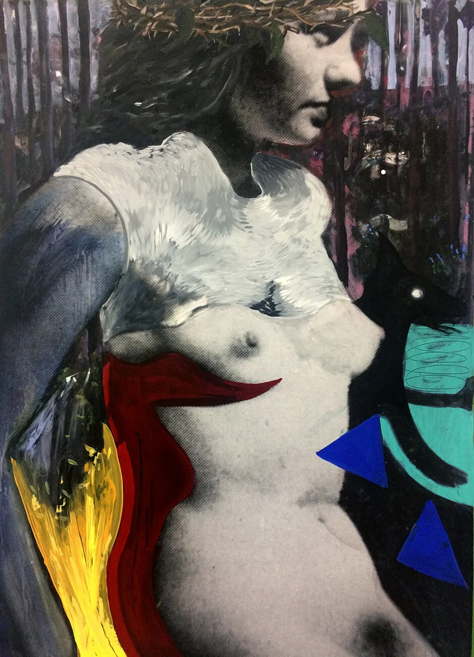 ‘What we do in the Woods’ 2019, Inkjet photograph & Acrylic, 85x115cm
