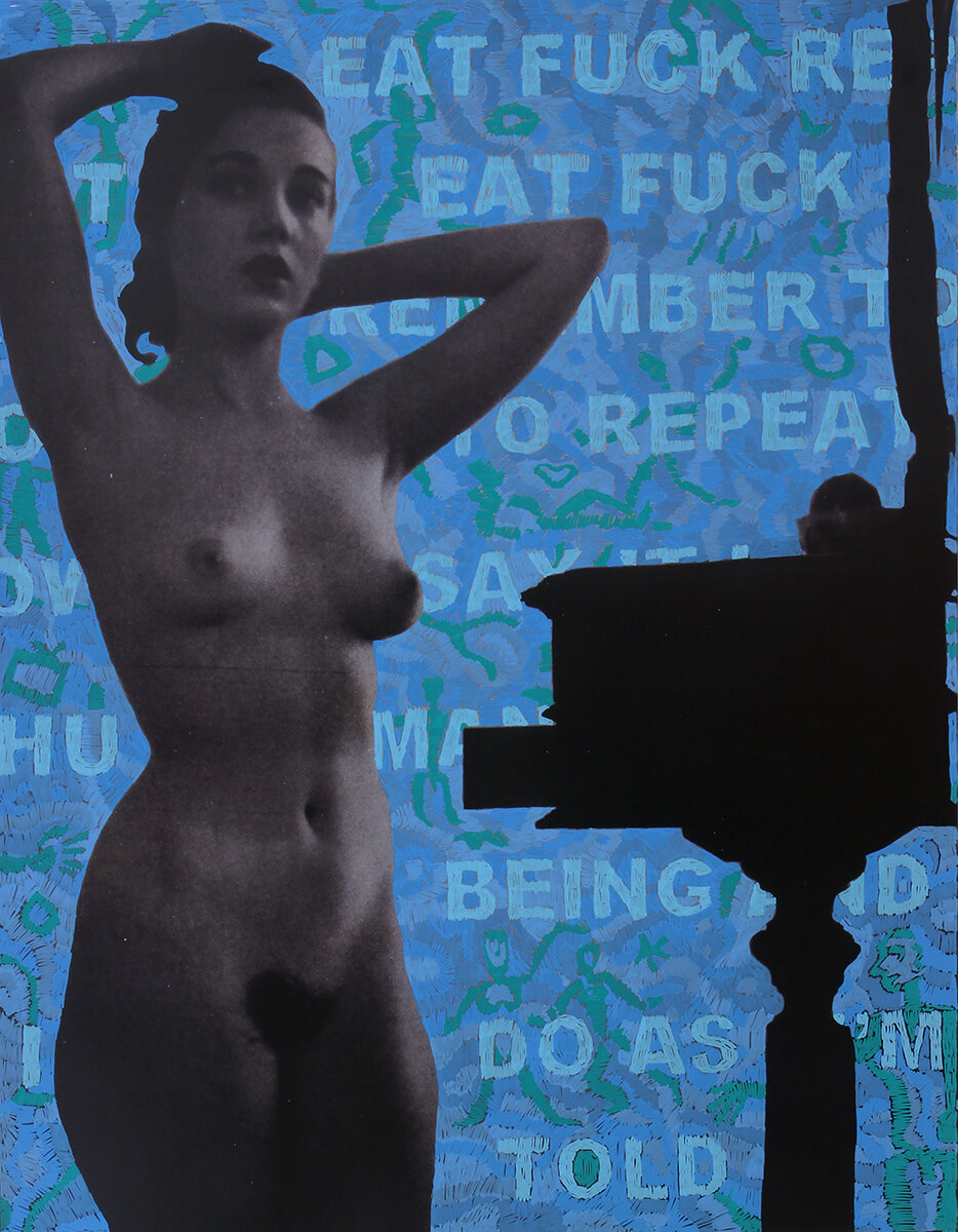  ‘Eat Fuck Repeat’ 2016, Inkjet photograph &amp; Acrylic, 106x81cm 