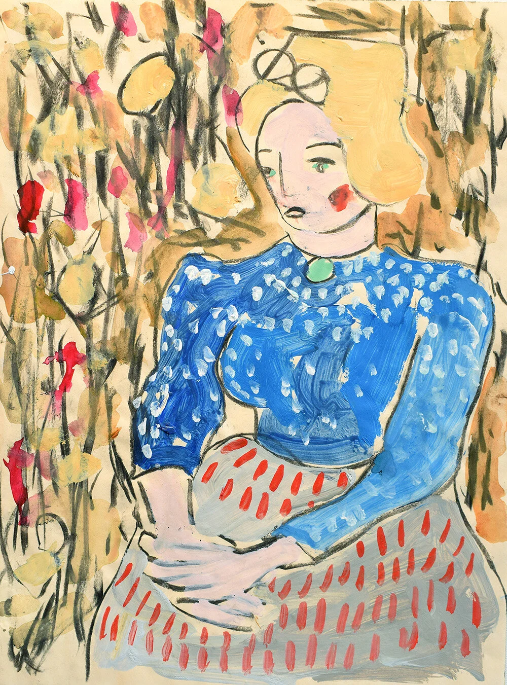 ‘Seasons are waiting’ 2018, Acrylic & Charcoal, 42x30cm