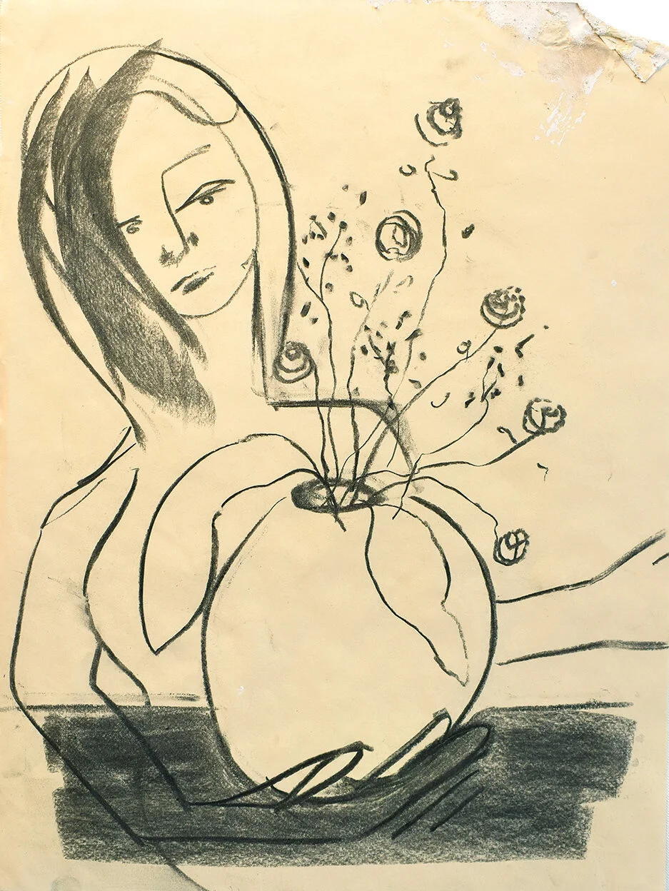 ‘Watching Life Grow’ 2018, Charcoal, 42x30cm