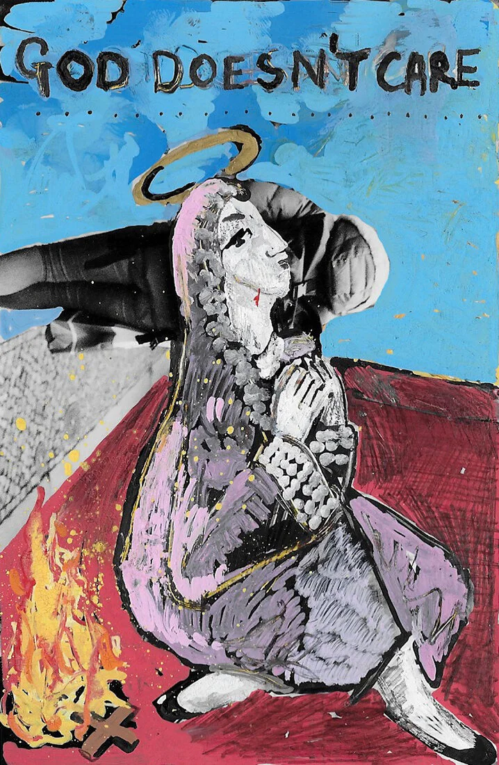 ‘God doesn’t Care’ 2016, Berlin, Inkjet photograph & Acrylic, 10x15cm