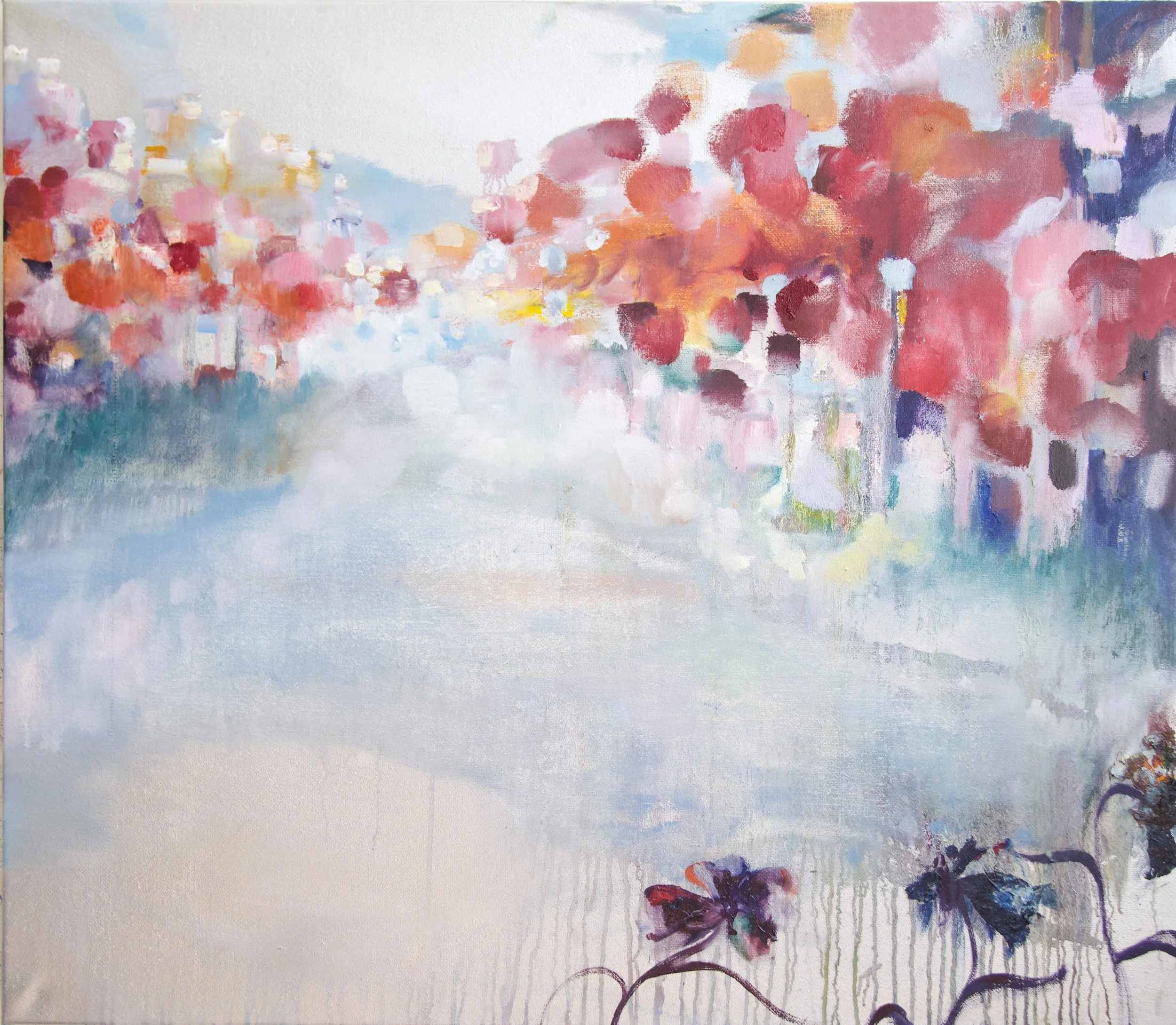  ‘Abstracted Trees and Lake’, 110 X 90cm,  2026 