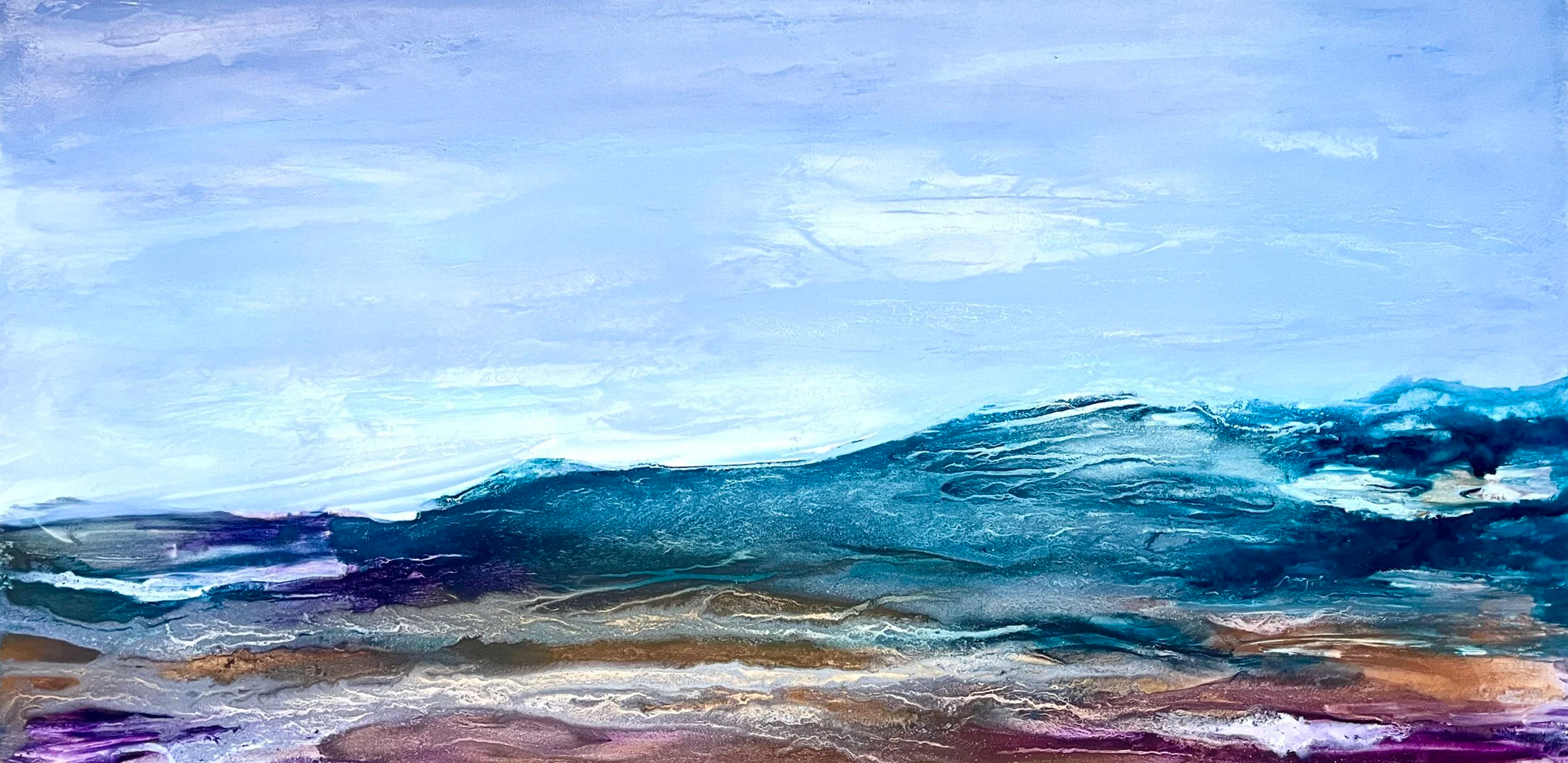 "Separation" - 12" x 24", Alcohol inks on DaVinci Board