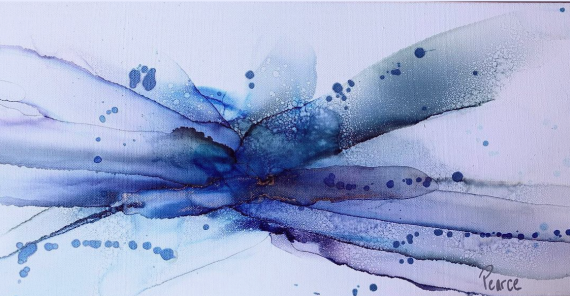 "Coming Together" - 18” x 24": Alcohol Inks on Canvas. SOLD