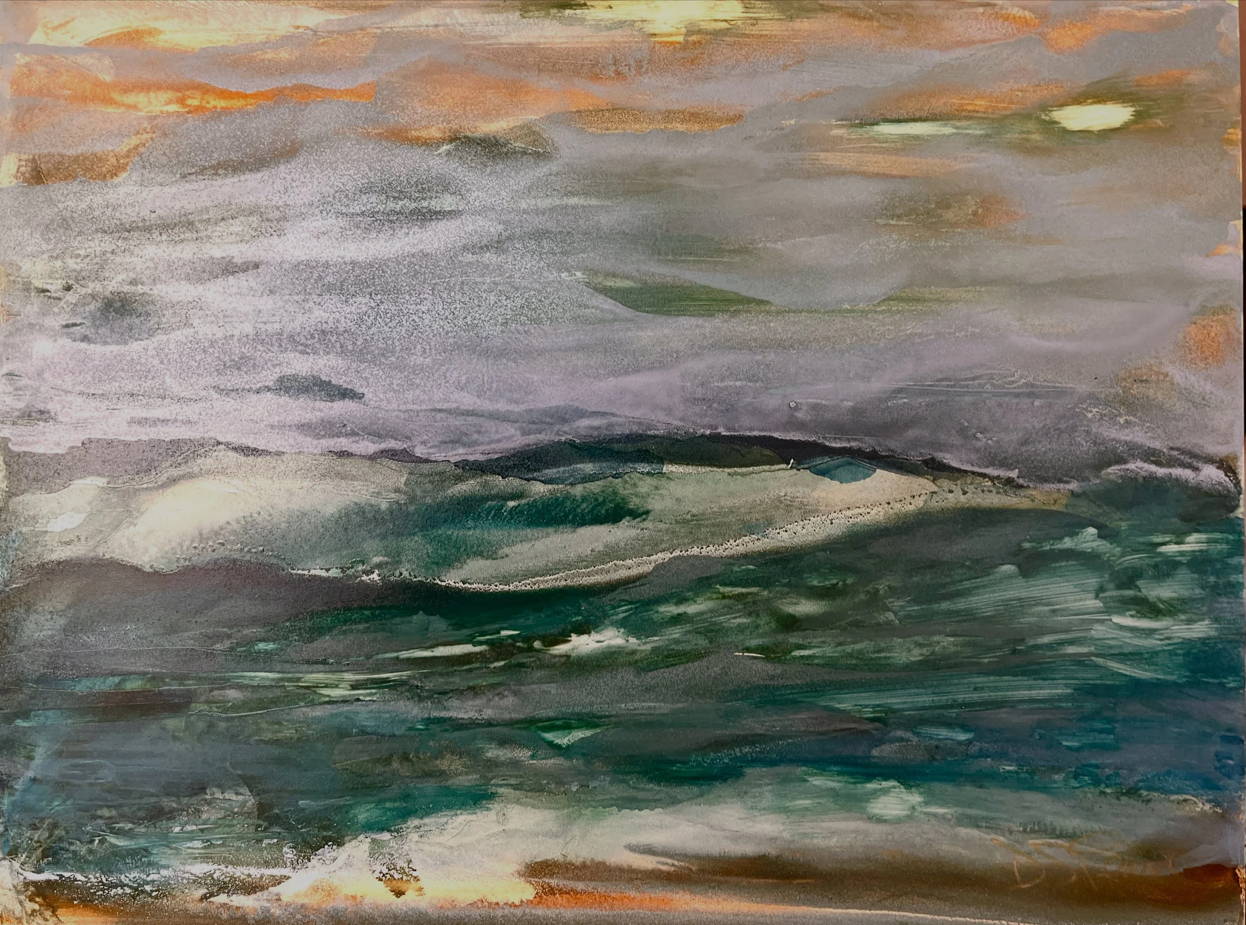 "Uncertainty"- 12” x 16”: Alcohol Ink on DaVinci Pro Panel