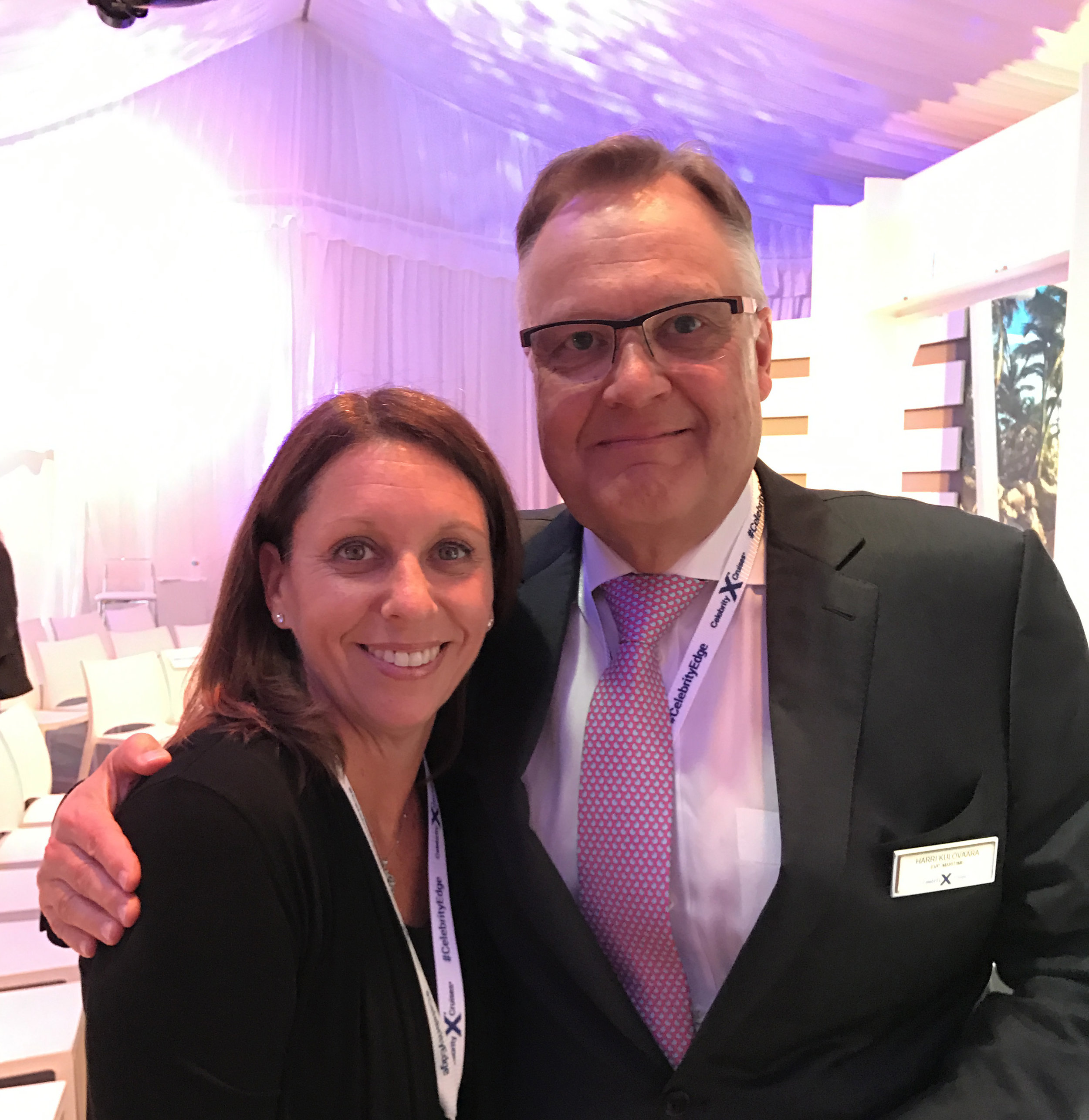 This is a photo of me with Harri Kulovaara - who oversees all of the new ship builds at RCCL and Celebrity. The man is a genius!