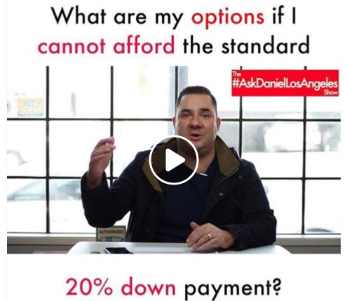 What are my options if I cannot afford the standard 20% down payment for a home
