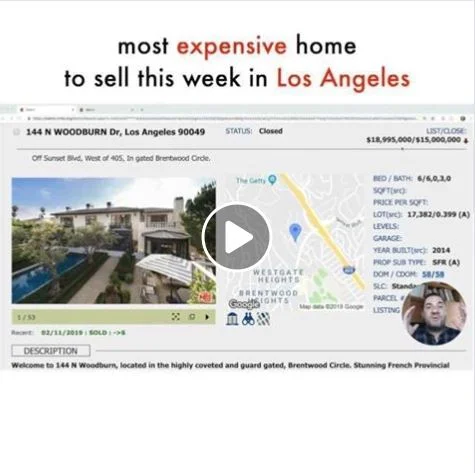 Most expensive home to sell this week in Los Angeles