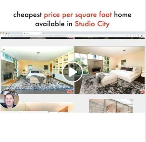 Cheapest price per square foot home available in Studio City