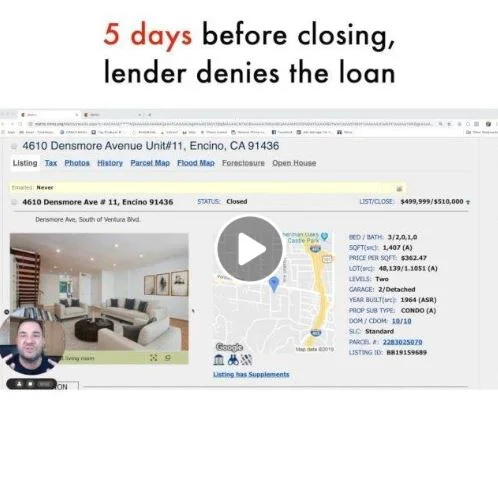 5 days before closing, lender denies the loan