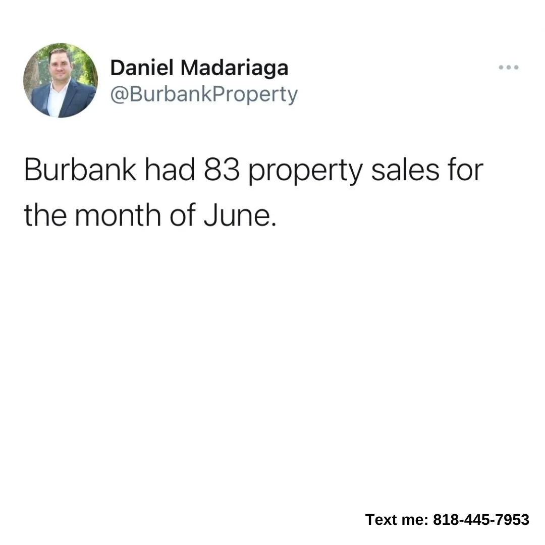 Burbank had 83 property sales for the month of June