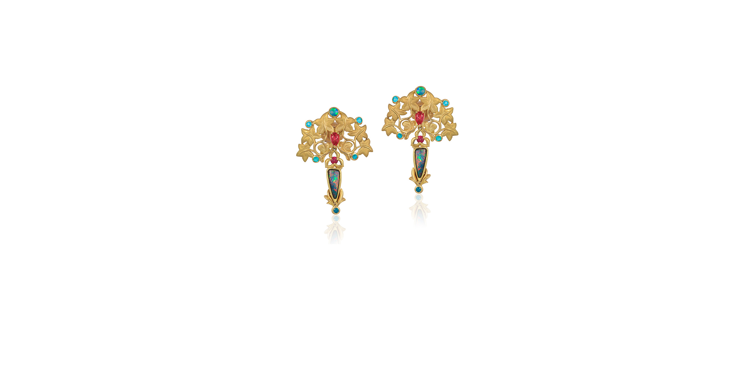 OPAL AND SPINEL EARRINGS