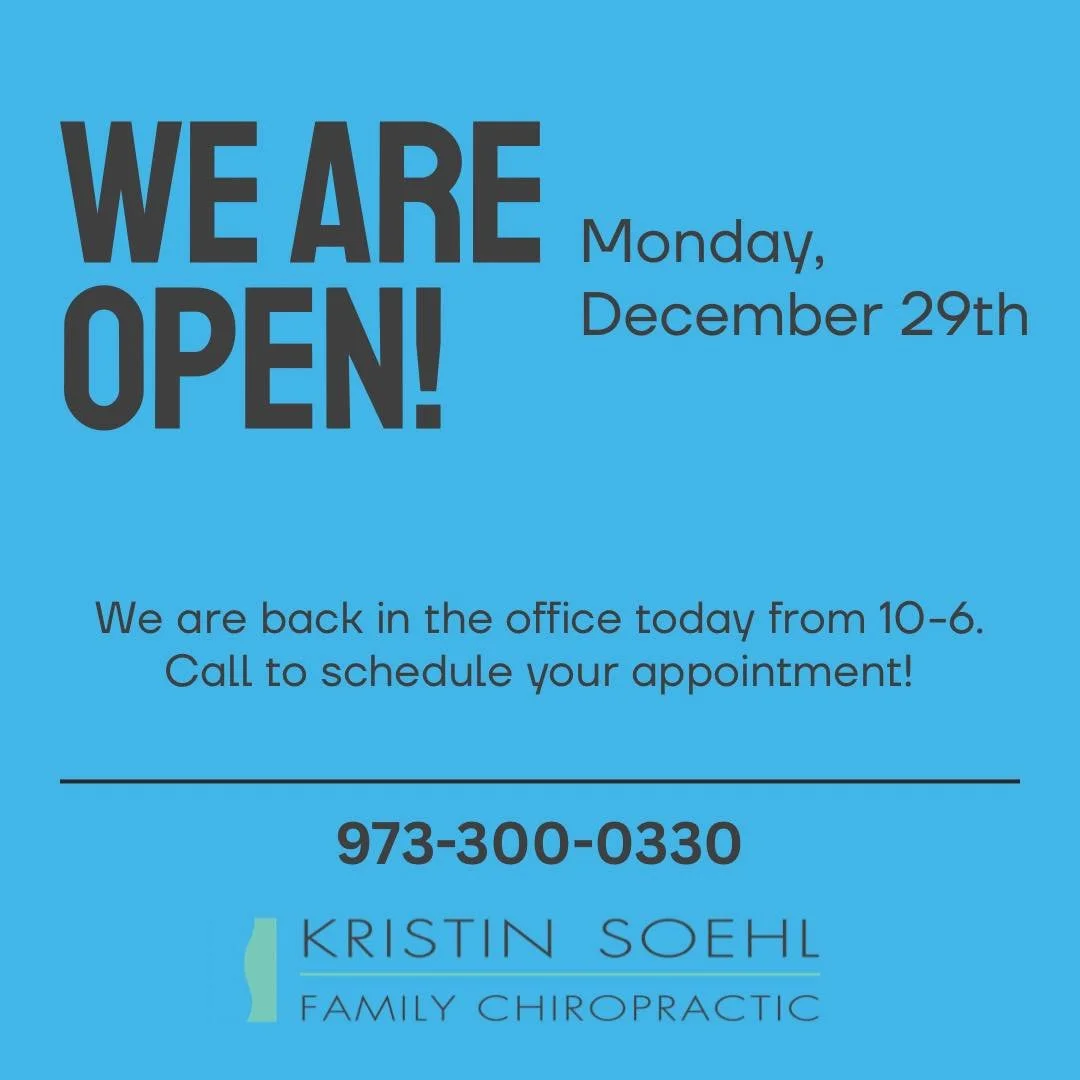 Happy Monday! 

We are back in the office for regular hours today. 

10:00am to 6:00pm

Need an adjustment? Call to schedule your appointment!

📞973.300.0330
💻www.drsoehl.com

#ChiropracticCare #sussexcountynj #painrelief #Chiropractic