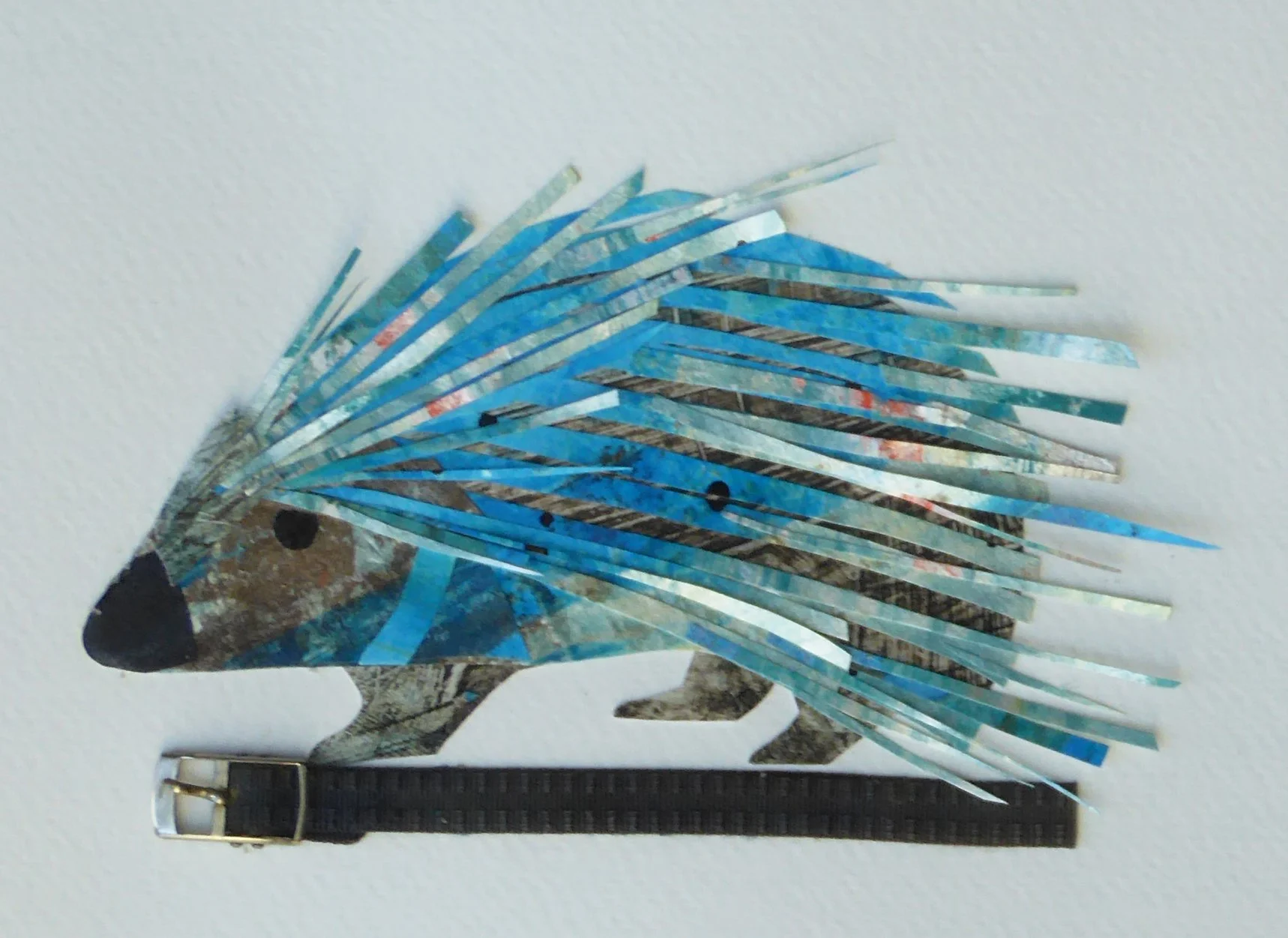 Porcupine Watch. 5"h x 7"w, framed 8"h x 10"w