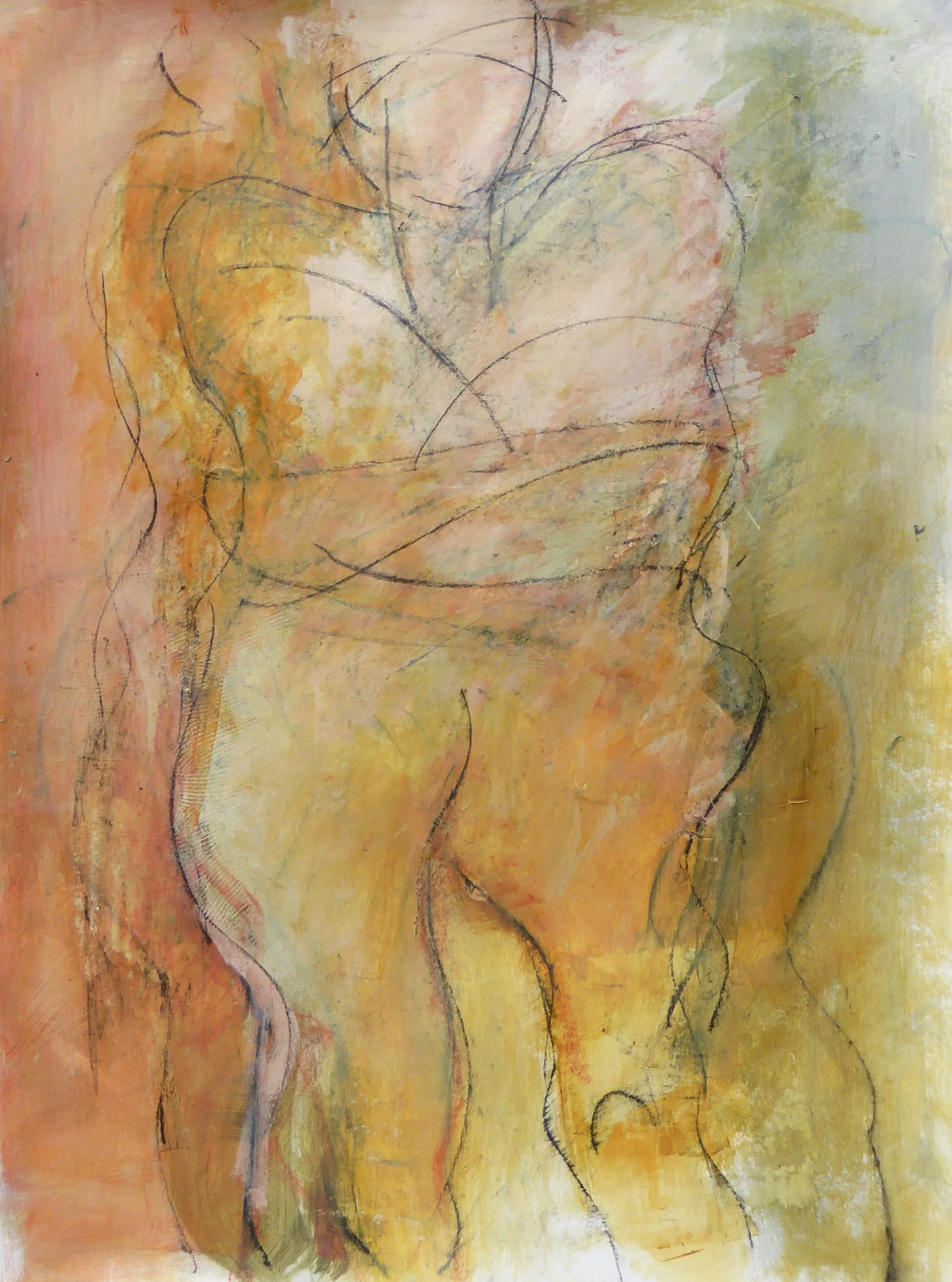 Defiant. 24"h x 18"w. paper on panel